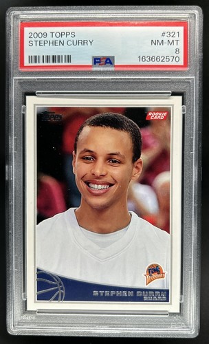 2009-10 Topps Stephen Curry Rookie RC #321 Warriors PSA 8