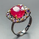 Best Handmade 7 ct+  Ruby Ring 925 Sterling Silver Size 8 /R468325