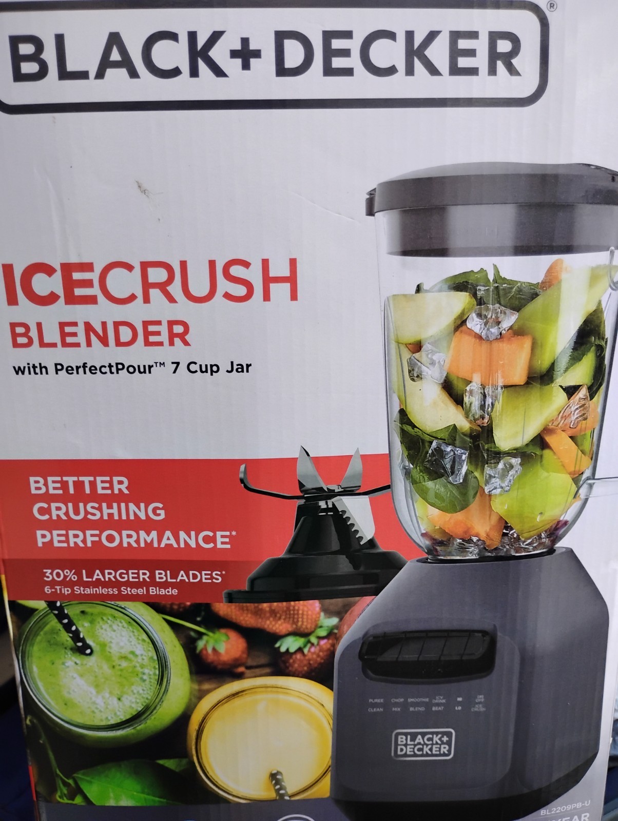 BLACK+DECKER IceCrush 700W Blender PerfectPour 7 Cup 6-Blade