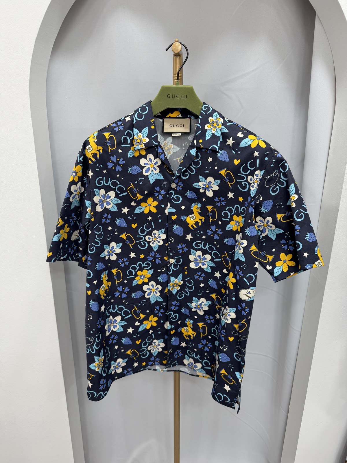 Camicia Gucci Department Store Ottime Condizioni Fiore Pony Manica Corta 48