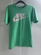 Nike Men's Sz Small Sportswear T-Shirt Short Sleeve Green  White Splatter
