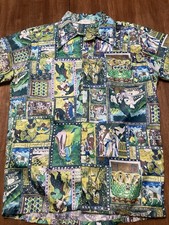 Vintage Andrade Honolulu Shirt Mens Small Long Collar Indian Persian Unique