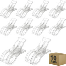 10 Pack Balloon Arch Clips, Large Clear Spring Clamps for Backdrop, 3.5'' Plasti