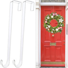 Wreath Hangers for Front Door,12" Clear Wreath Door Hanger,2 Pack Wreath Hanger