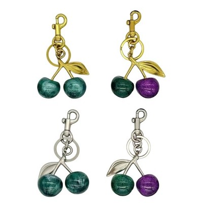 Unique Designs Cherrys Pendant Multifunctional Alloy Keyring for All Ages Use