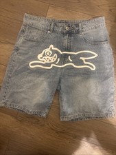 Billionaire Boys Club Men's Denim Shorts Ice Cream Running Dog Graphic Size 32