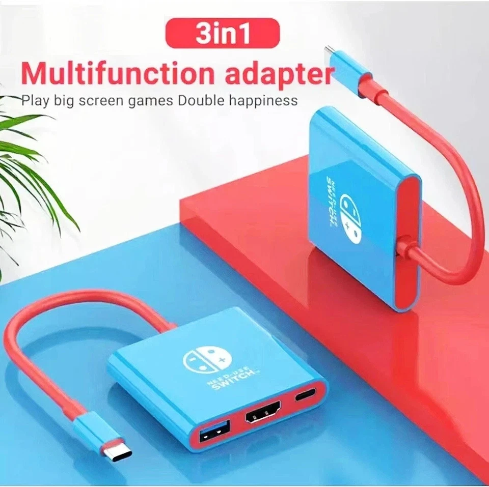 Nintendo Switch 3in1 Portable 4K HDMI Dock Station USB3.0 USB-C Hub PD Adapter - Image 3 of 4