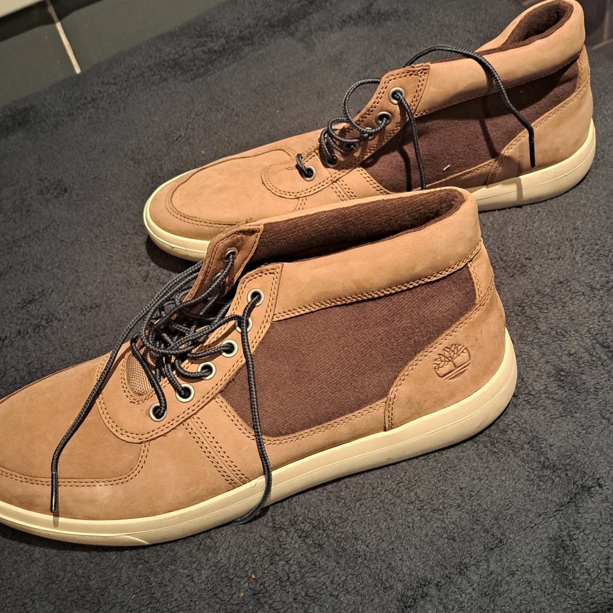 靴 timberland Timberland Brown A3ZVS (A6346) Leather Mid Rise Trainers - Size