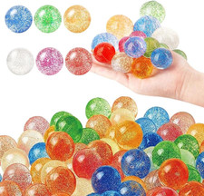 24 PCS Glitter Bouncy Balls for Kids, 32Mm 6-Color Rubber Bouncing Balls,For Par