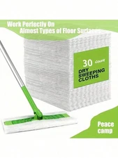 Disposable Dry Sweeping Cloths -Electrostatic Mop Pad Refills for Floor Cleaning