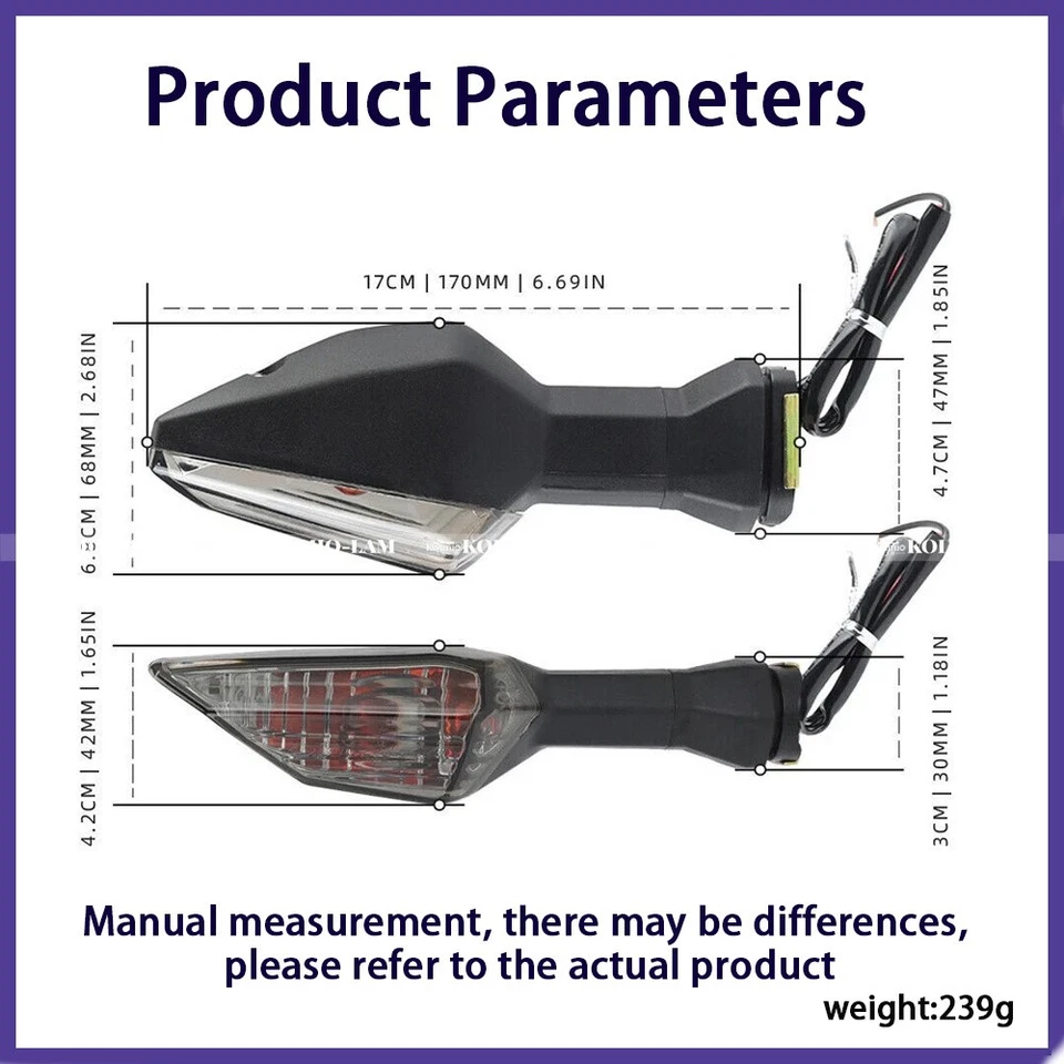 Turn Signal Light Fit For KAWASAKI Ninja250 Ninja300  Ninja400 Ninja500 Ninja650 - Image 2 of 4
