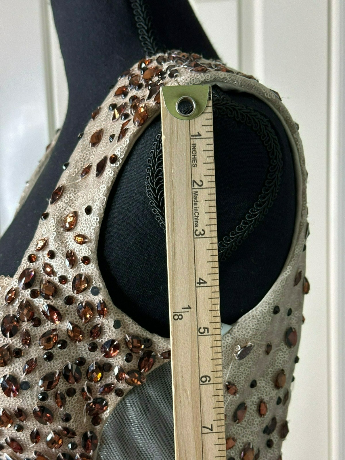 Lux Gal Women's 10 All Over Sequin and Beaded Straps Long Formal Gown