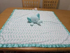 Cloud Island Green White Big Elephant Baby Security Blanket Lovey Satin Target