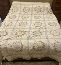 Vintage Quilt Star Quilt Queen Floral Cotton Patch