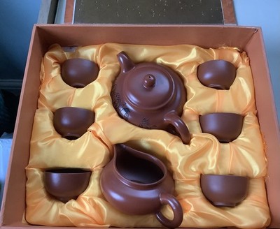 Dr China Chinesisch Orientalisch Hengjia Gruppe Rotes Steingut Teeservice x8 Teile OVP 