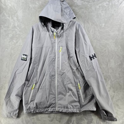 Helly Hansen Rain Jacket Mens XL Grey Helly Tech Protection Hooded  Sailing