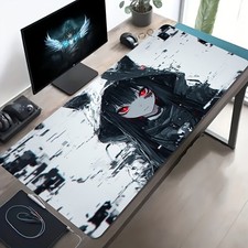 1pc Large-sized Esports Gaming Mouse Pad with Red-eyed Cat Ear Hooded Character