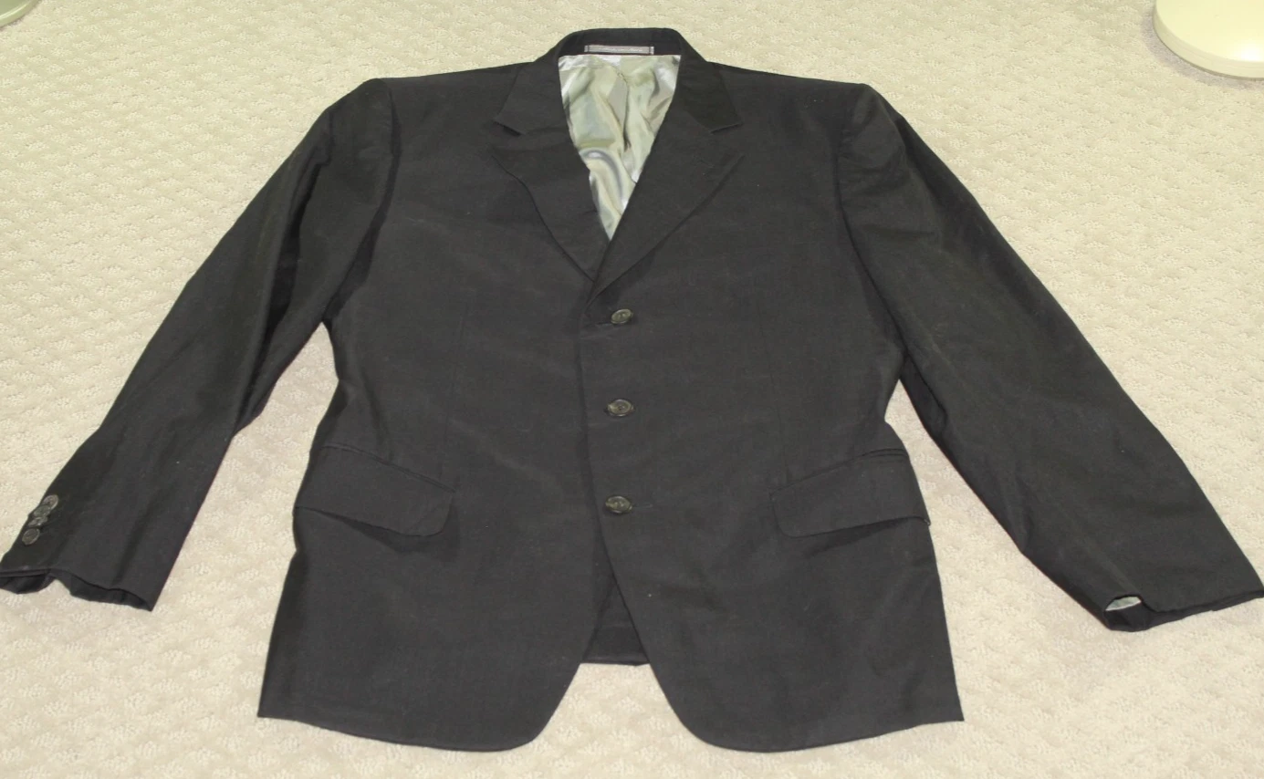 Gucci Blazer Uomo Tg 40R Nero Lana Cotone Tutte le Stagioni Tasche Italia Classico COA