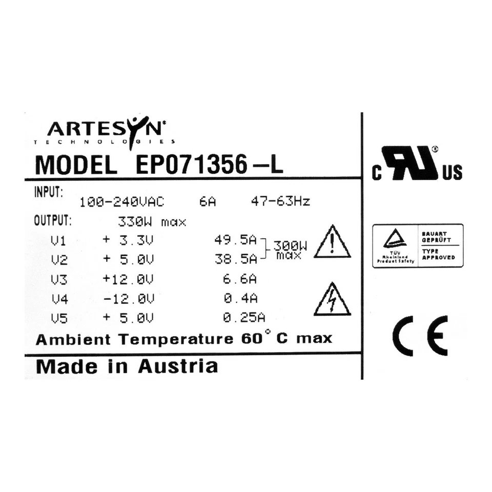 Power Supply SUN 300-1434 330W NETRA T1405 EP071356-L - Image 3 of 3