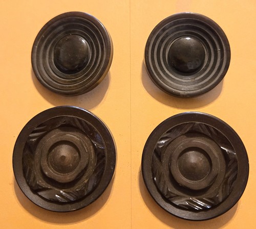 4 Large Vintage Brown Bakelite Art Deco Coat Buttons S17
