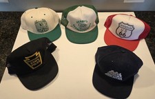 Vintage Lot of 5 Snapback Trucker Hat Caps Patch Mesh Brand USA