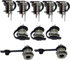 10Pack 5.5 X 2.1 MM 8A-10A DC Power Jack Socket Threaded Female Mount Connector 