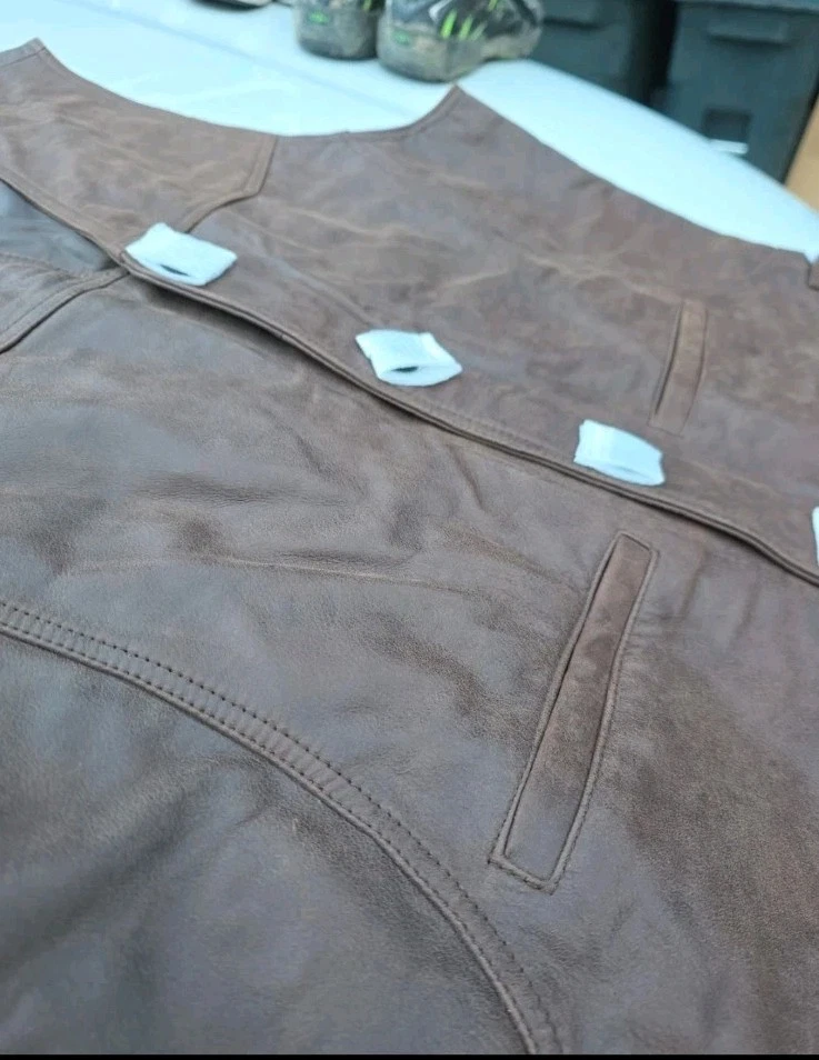 Vintage 90s Marlboro Country Store Genuine Leather Vest - Men's L Deadstock image 4