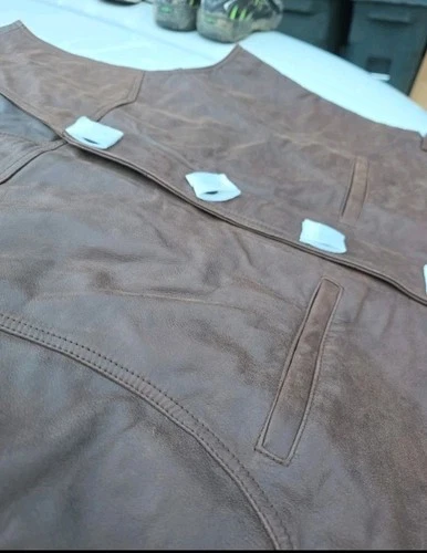 Vintage 90s Marlboro Country Store Genuine Leather Vest - Men's L Deadstock image 4