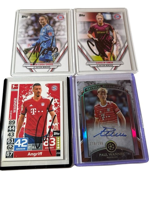 Topps FC Bayern München Auto Lot, Wanner Museum, Sandro Wagner, Simon, Grohs