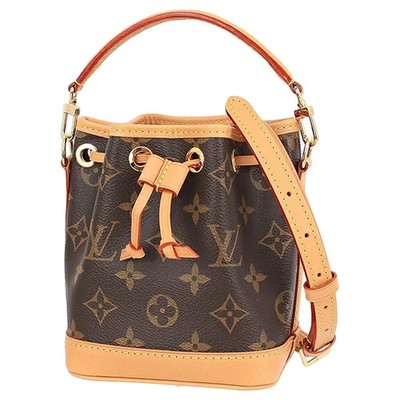 New Louis Vuitton Nano Noe Shoulder Bag Handbag Monogram M81266 2WAY Brown