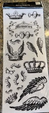 NEW Me And My Big Ideas Black Memories Crown & Wings Stickers Scrapbook/Journal 