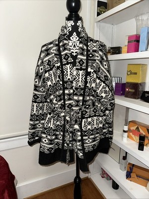 Rachael Zoe Belted Cardigan Sweater Duster Aztec Design Sz XL NEW! NWT!