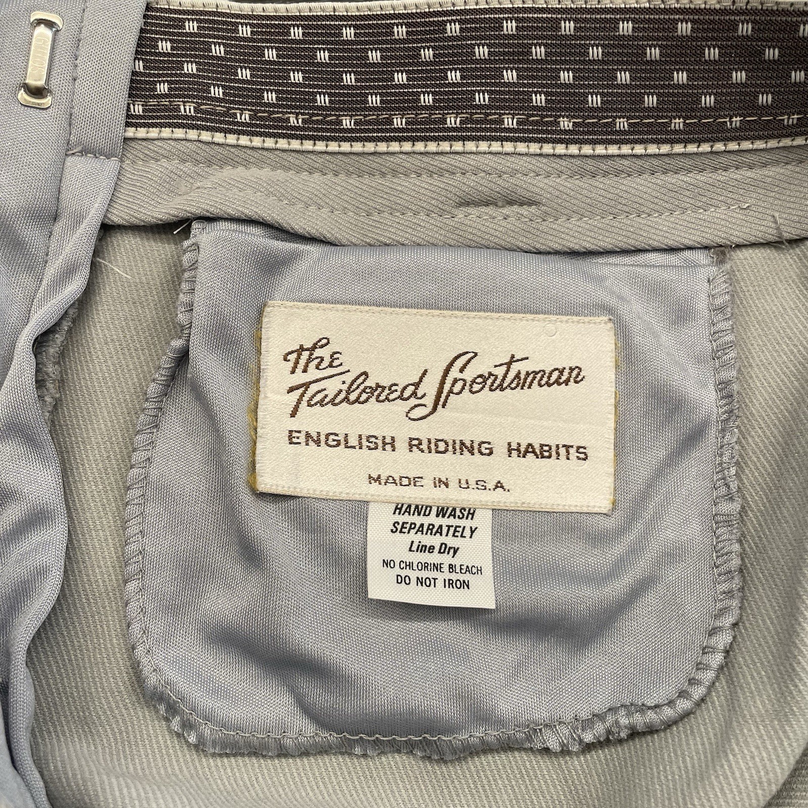 Tailored Sportsman Breeches Womens 26 Gray Knee Patch Horseback Riding Pants