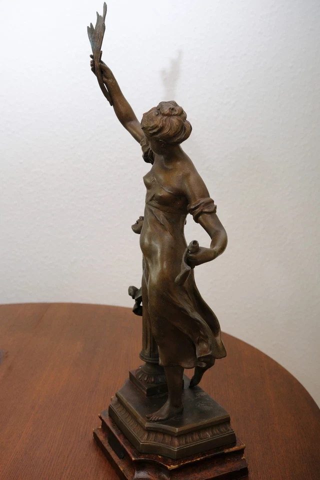 Bronze Jugendstil Statuette "Comedie" Mathurin Moreau | Sehr dekorativ - Bild 3 von 4