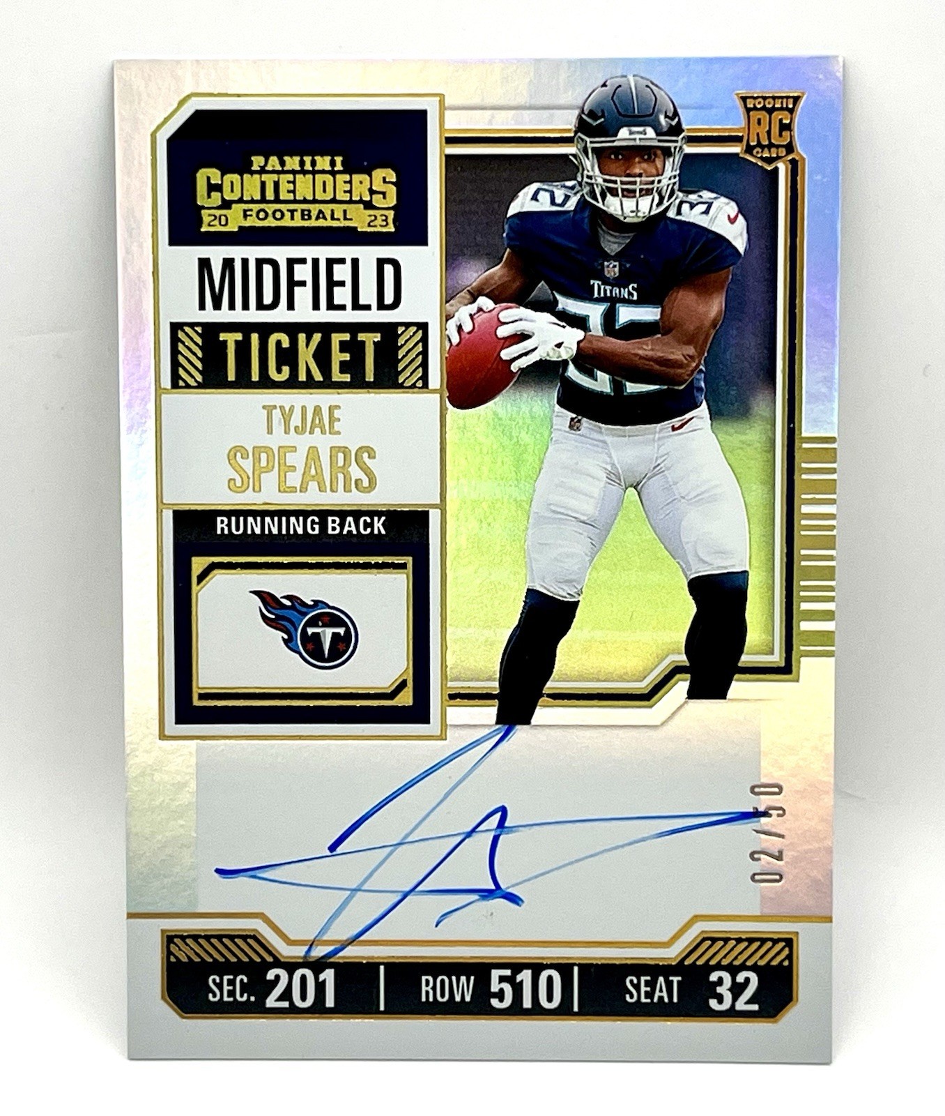 2023 Panini Contenders TYJAE SPEARS Midfield Rookie Ticket Autograph /50 #137 RC