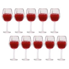 10 Pcs Mini Wine Dollhouse Miniature Glasses for Dolls Miniatures