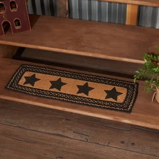Stair Tread Farmhouse Jute Primitive 8.5x27 Rect Stars Floor Decor VHC Brands