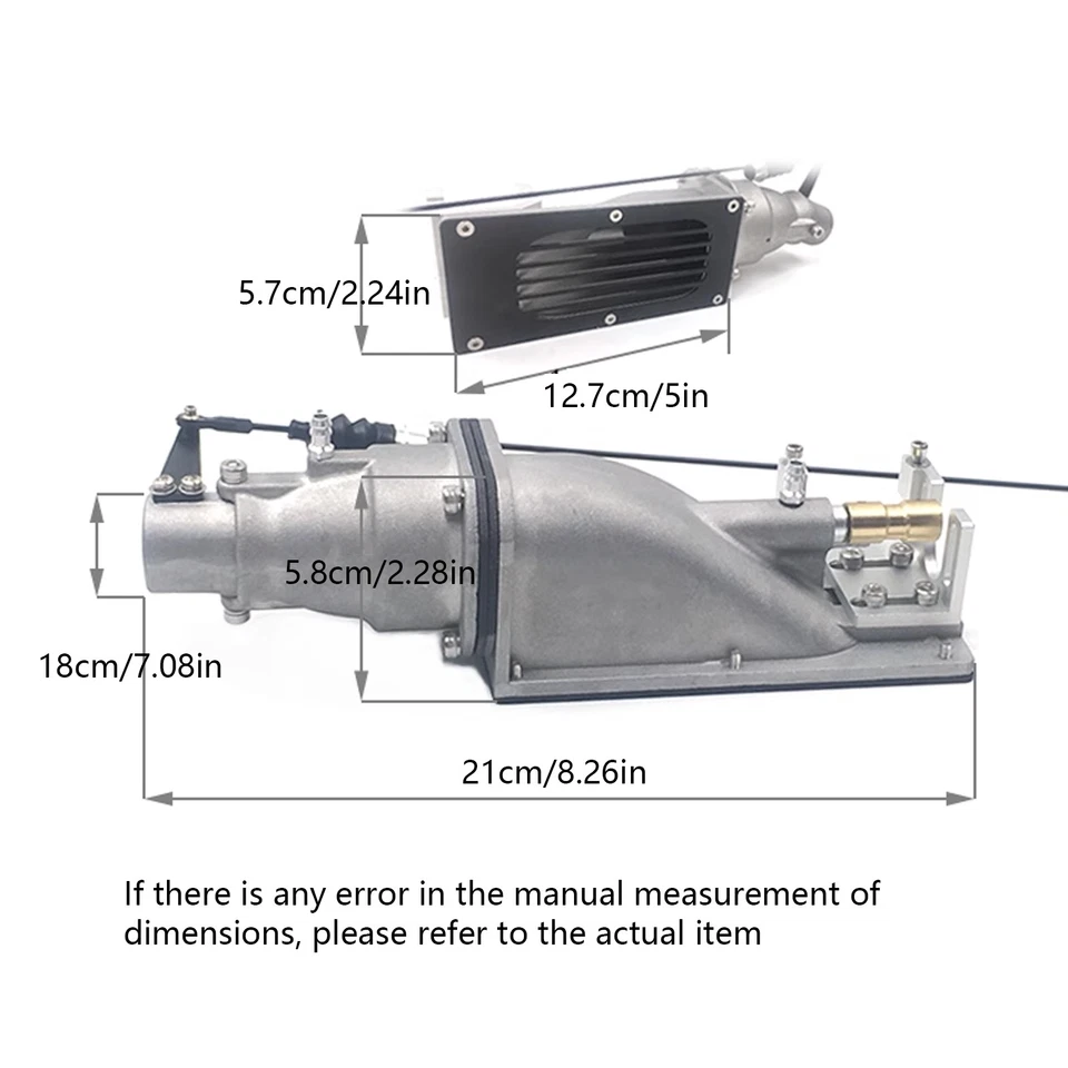 18mm Metal Jet Pump Water Thruster CNC Propeller Sprayer for 60-70mm RC Boat Jet - Image 3 of 4