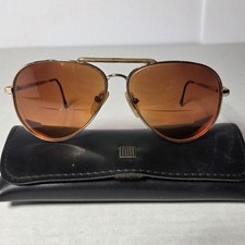 BerDel Italy Sferoflex Wings Gold Electroplate Aviator Frames Lenses And Case