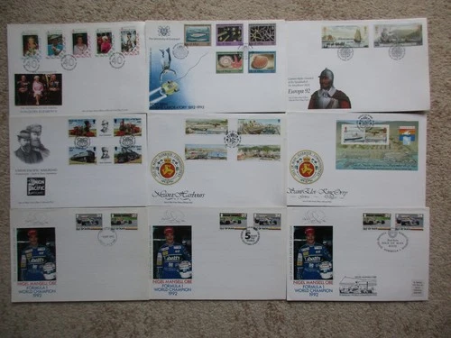 ISLE OF MAN - 1992 YEAR COLLECTION OF 9 FIRST DAY COVERS, CAT £35+