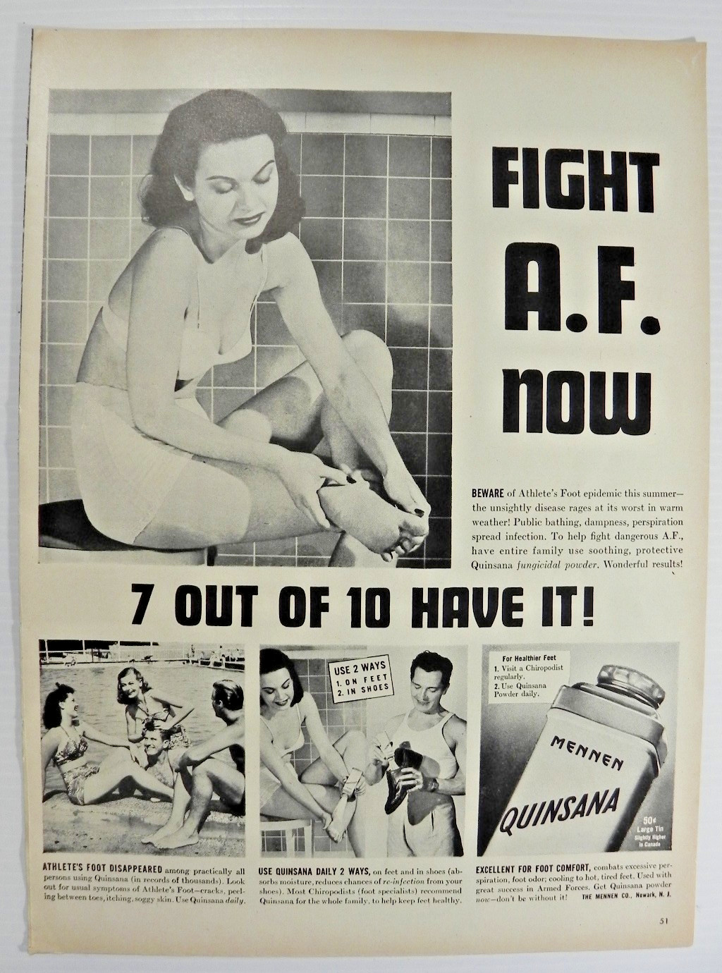 1946 Mennen Quinsana Print Ad 