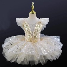 Sequined Ballet Tutu Dress Girls Jazz Dance Costumes Kids Ballroom Dance Clothes