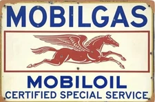Mobil Exxon Retro Vintage Gas Gasoline Oil Tin Sign 8x12 inches Station Aa