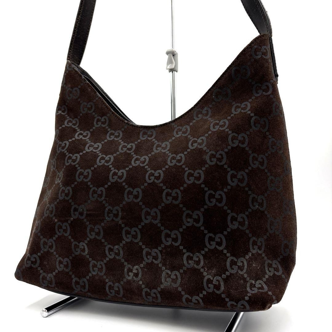 Gucci GG Monogram Suede One Shoulder Bag M4_0808