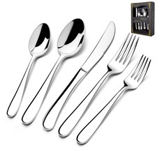 Silverware Set for 8, 40-Piece Heavy Duty Stainless Steel Flatware Utensils, ...