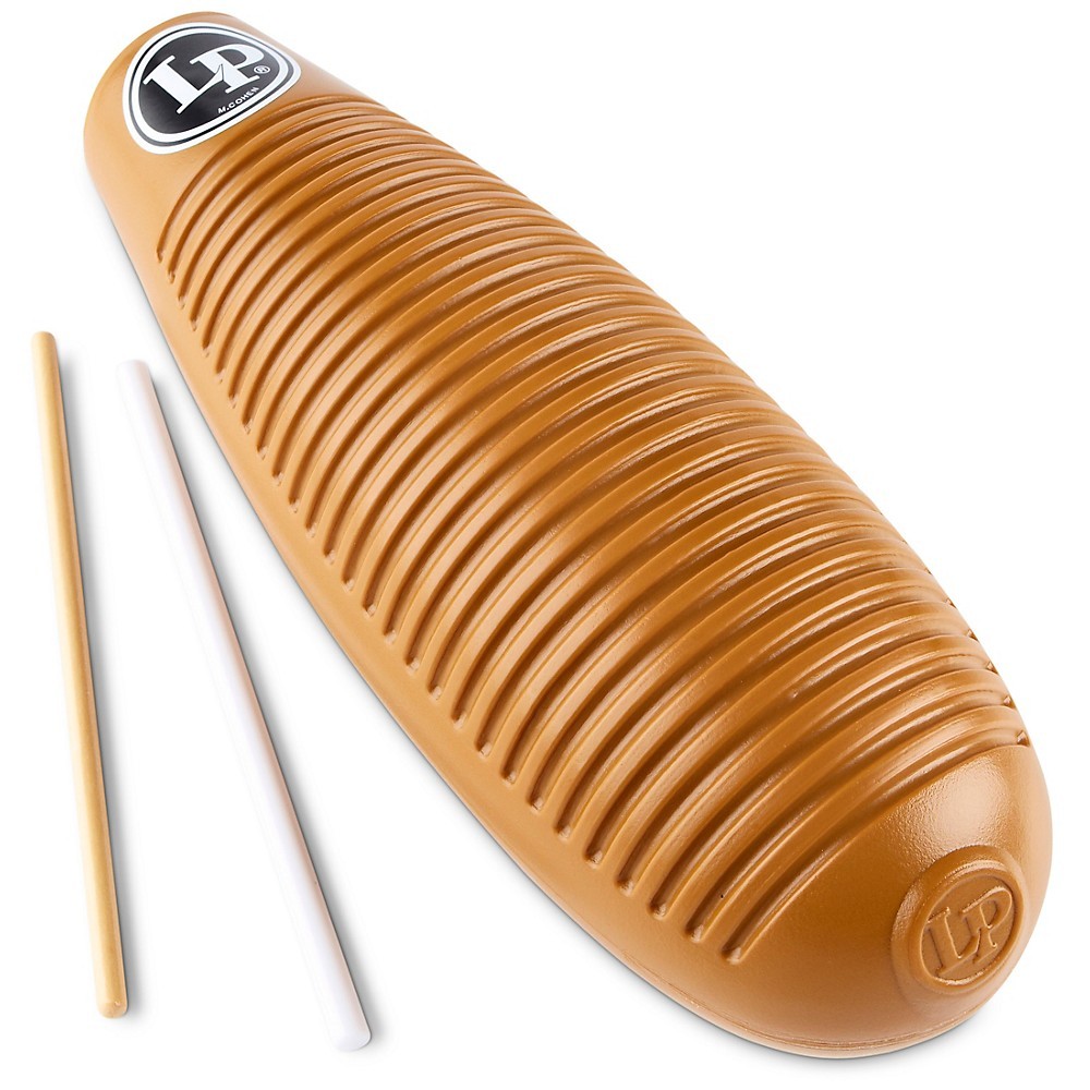 LP LP243 Super Guiro Hand Percussion Brown Plastic includes scraper