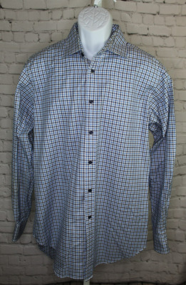 TM Lewin Blue Plaid Men's 16.5 x 36 Regular Fit Button Up Shirt Limited Edition