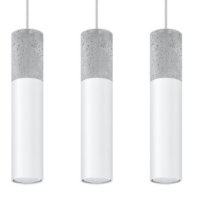 BORIGIO Hängeleuchte 3 GU10 Weiß Beton Sollux SL.0649