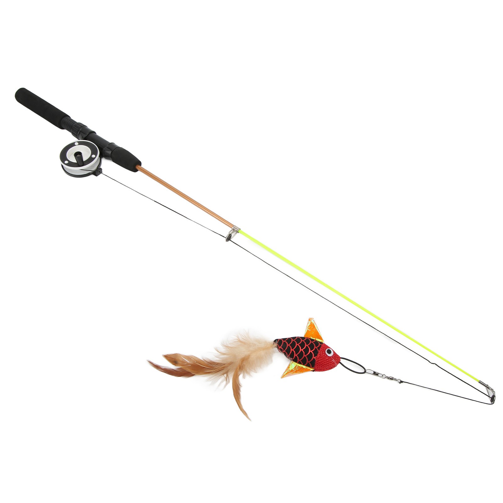 Cat Toys Cat Rope Toy Fish Design Stretchable Fishing Rod Cat Toy For
