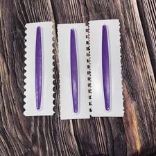 Wilton Cake Scraper Set 3 Textured Edge Fondant Buttercream Decorating Combs New